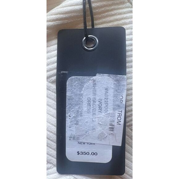 Rag & Bone Asher Backless Rib Knitted Dress Midi Length Ivory Size XL - Picture 11 of 12